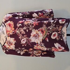 Maroon Flowered Blouse